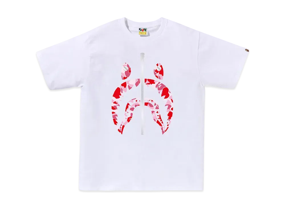 A BATHING APE ABC Camo Shark Tee "White/Pink"