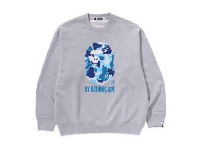 A BATHING APE ABC Camo Ape Head Relax Fit Crewneck Sweatshirt "Gray"