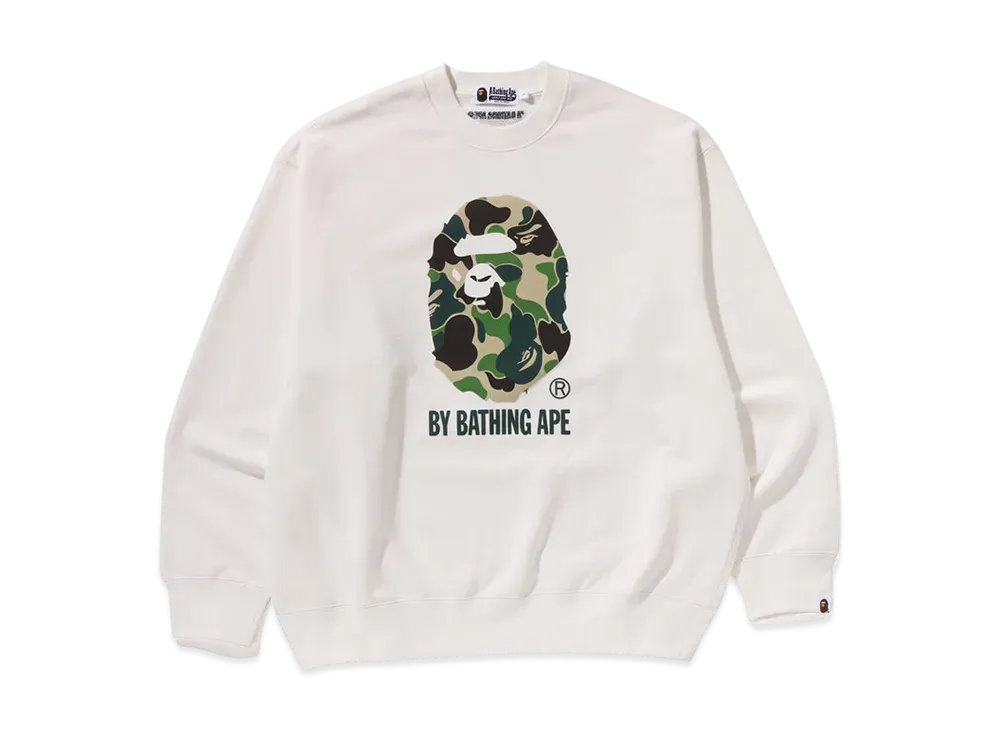 A BATHING APE ABC Camo Ape Head Relax Fit Crewneck Sweatshirt "Ivory"