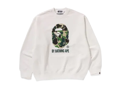 A BATHING APE ABC Camo Ape Head Relax Fit Crewneck Sweatshirt "Ivory"