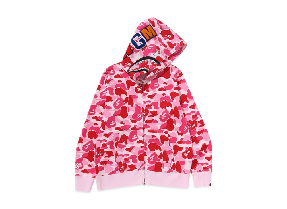 A BATHING APE ABC Camo Crystal Stone Shark Full Zip Hoodie "Pink"