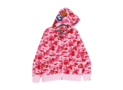 A BATHING APE ABC Camo Crystal Stone Shark Full Zip Hoodie "Pink"