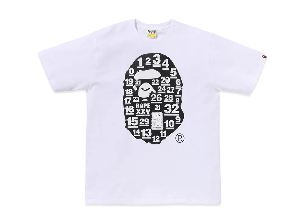 A BATHING APE 32ND Anniv. 1ST Camo Big Ape Head Tee "White"