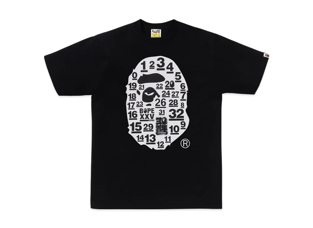 A BATHING APE 32ND Anniv. 1ST Camo Big Ape Head Tee "Black"