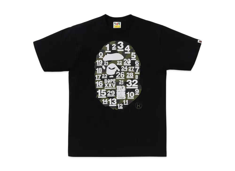 A BATHING APE 32ND Anniv. 1ST Camo Big Ape Head Tee "Black/Green"