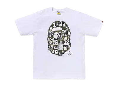 A BATHING APE 32ND Anniv. 1ST Camo Big Ape Head Tee "White/Green"