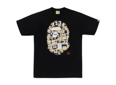 A BATHING APE 32ND Anniv. 1ST Camo Big Ape Head Tee "Black/Yellow"