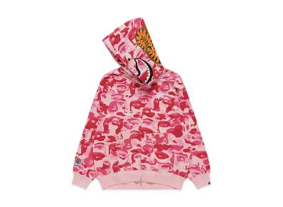 A BATHING APE Bape x Kidsuper Camo Shark Full Zip Hoodie "Pink"