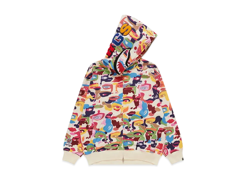A BATHING APE Bape x Kidsuper Camo Shark Full Zip Hoodie "Multi"