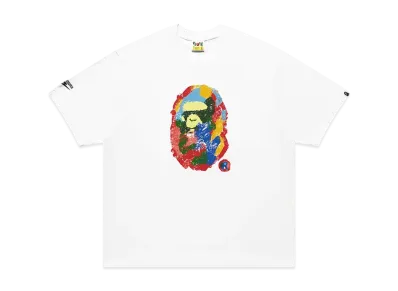 A BATHING APE Bape x Kidsuper Painting Ape Head Tee "White"