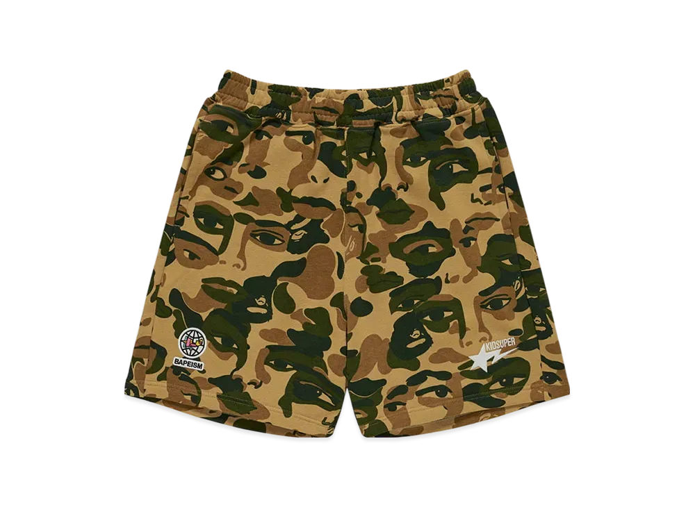A BATHING APE Bape x Kidsuper Camo Sweat Shorts "Green"