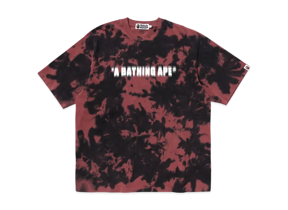 A BATHING APE Destroyed Bleach Logo Relaxed Fit Tee "Black"
