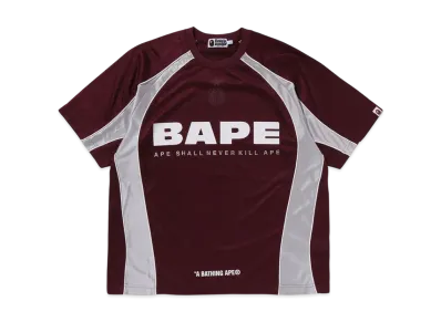 A BATHING APE Solid Camo Jacquard Multilogo Relaxed Fit Football Jersey "Burgundy"
