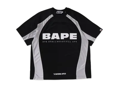 A BATHING APE Solid Camo Jacquard Multilogo Relaxed Fit Football Jersey "Black"