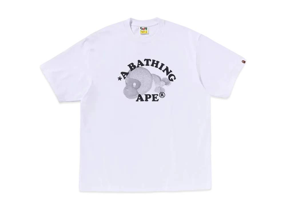 A BATHING APE Milo College Relaxed Fit Tee "White"