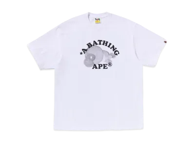 A BATHING APE Milo College Relaxed Fit Tee "White"