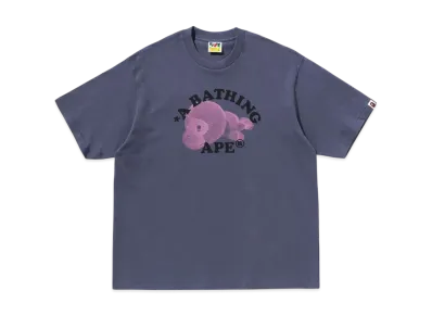 A BATHING APE Milo College Relaxed Fit Tee "Charcoal"