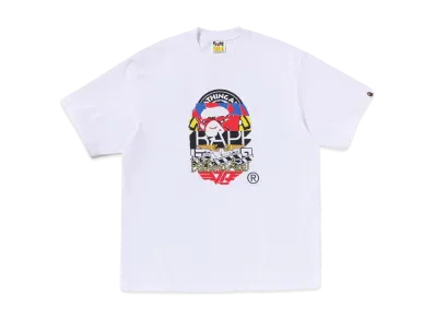 A BATHING APE Multi Logo Ape Head Relaxed Fit Tee "White"