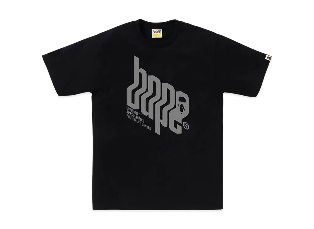 A BATHING APE Reflector Equipment Center Logo Tee "Black"