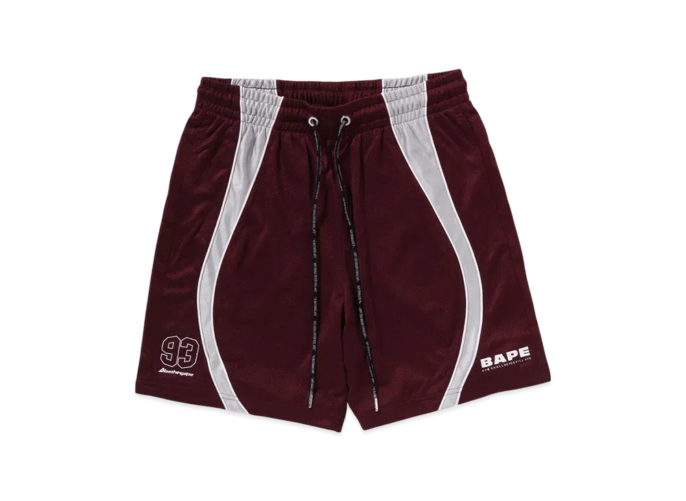 A BATHING APE Solid Camo Jacquard Multilogo Relaxed Fit Sweat Shorts "Burgundy"