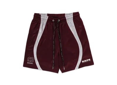 A BATHING APE Solid Camo Jacquard Multilogo Relaxed Fit Sweat Shorts "Burgundy"