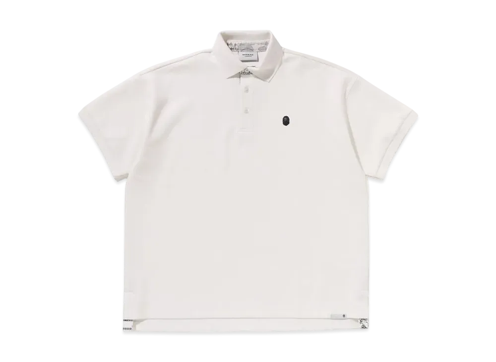 A BATHING APE Bape Black Paisley Placket Polo Shirt 