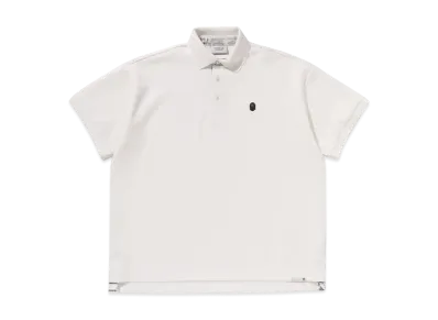 A BATHING APE Bape Black Paisley Placket Polo Shirt "Ivory"