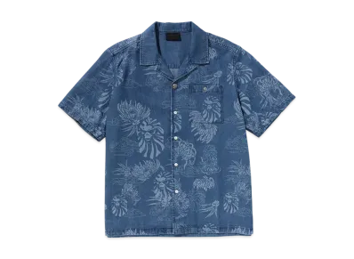 A BATHING APE Bape Black Hawaiian Camp Shirt #2 "Sax"