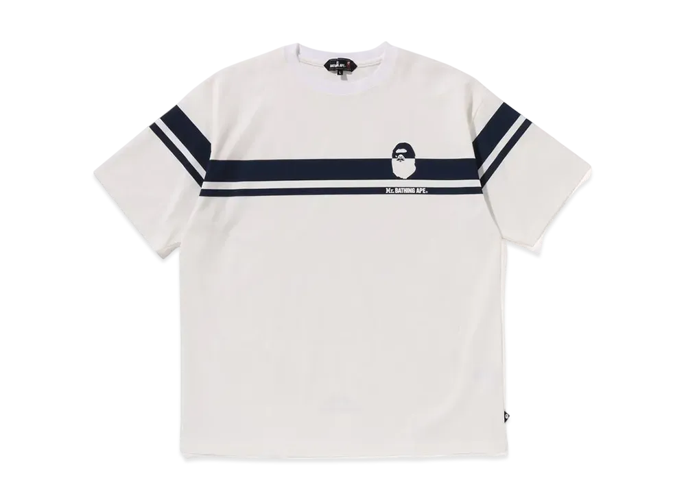A BATHING APE Print Tee #4 "White/Navy"
