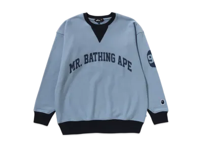 A BATHING APE Pull Over Crewneck Sweat Shirt "Sax"
