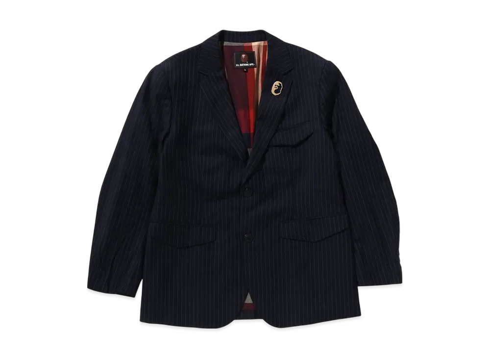 A BATHING APE Stripe Blazer "Navy"