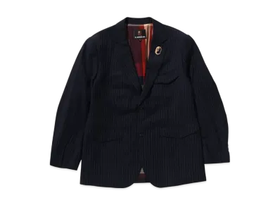 A BATHING APE Stripe Blazer "Navy"
