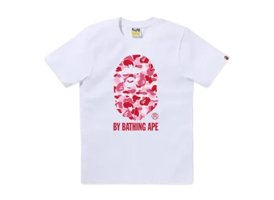 A BATHING APE Abc Camo By Bathing Tee "White/Pink"