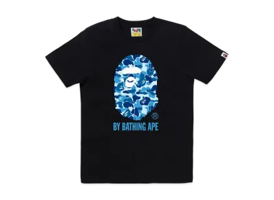 A BATHING APE Abc Camo By Bathing Tee "Black/Blue"