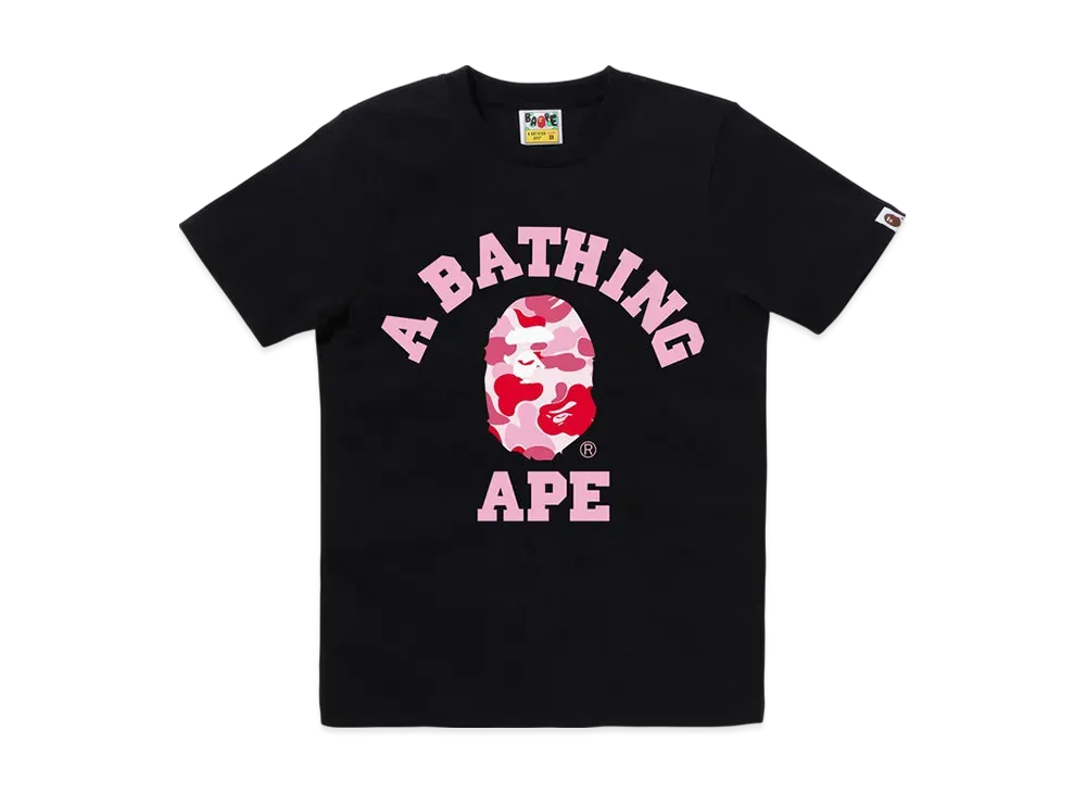 A BATHING APE Abc Camo College Tee "Black/Pink"