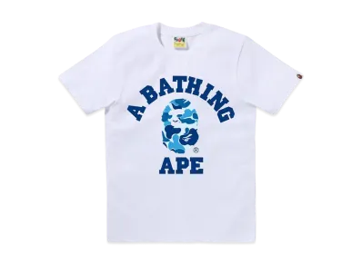 A BATHING APE Abc Camo College Tee "White/Blue"