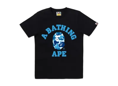 A BATHING APE Abc Camo College Tee "Black/Blue"
