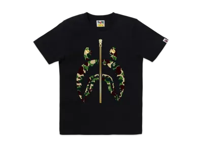 A BATHING APE Abc Camo Shark Tee "Black/Green"