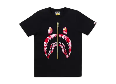 A BATHING APE Abc Camo Shark Tee "Black/Pink"