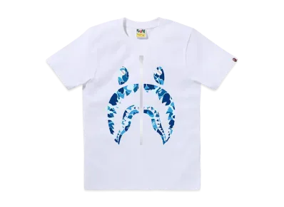 A BATHING APE Abc Camo Shark Tee "White/Blue"