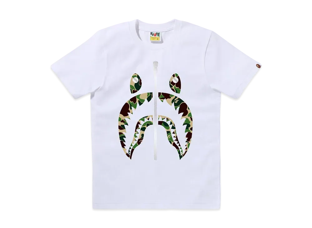 A BATHING APE Abc Camo Shark Tee "White/Green"