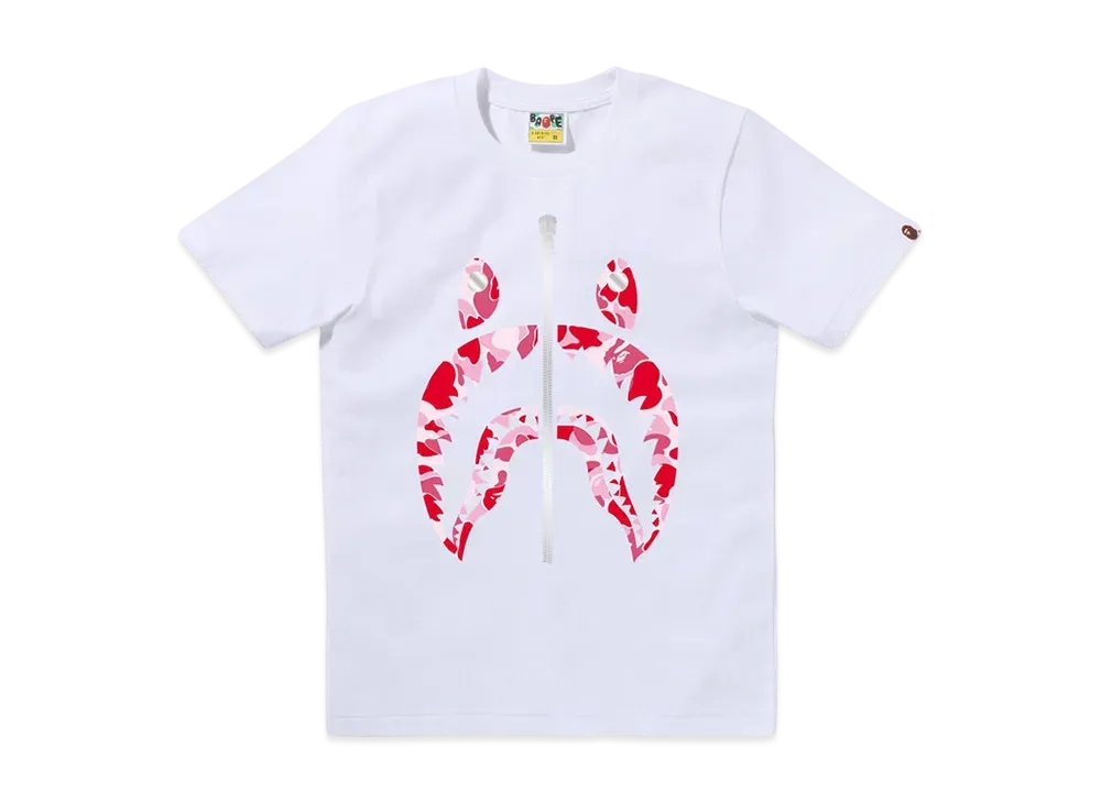 A BATHING APE Abc Camo Shark Tee "White/Pink"