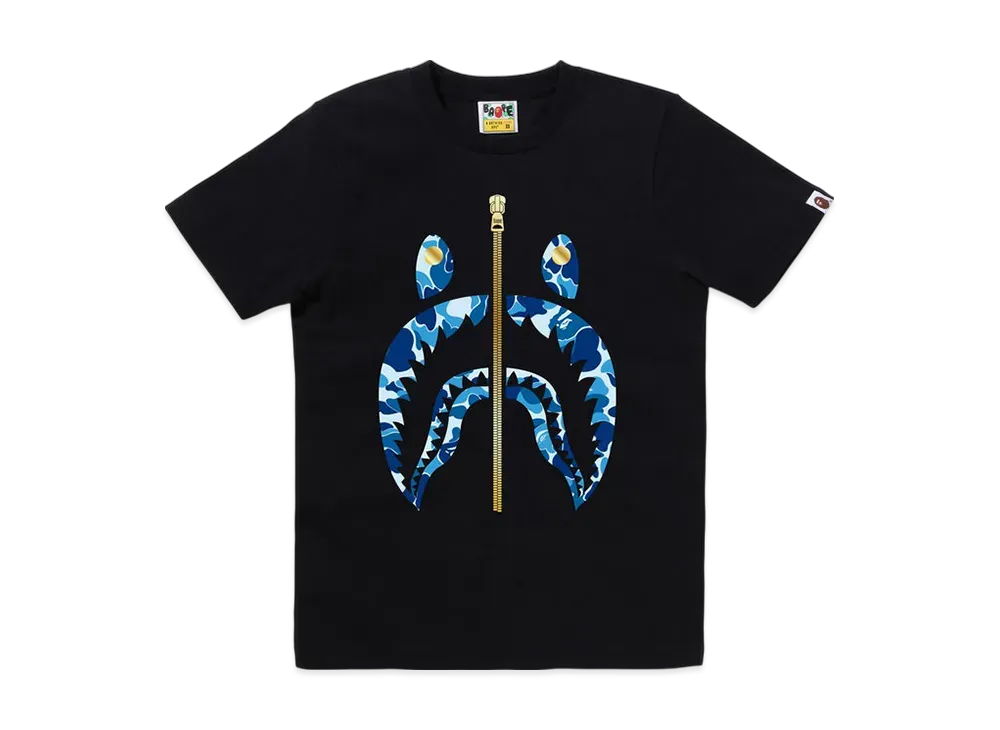 A BATHING APE Abc Camo Shark Tee "Black/Blue"
