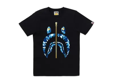 A BATHING APE Abc Camo Shark Tee "Black/Blue"