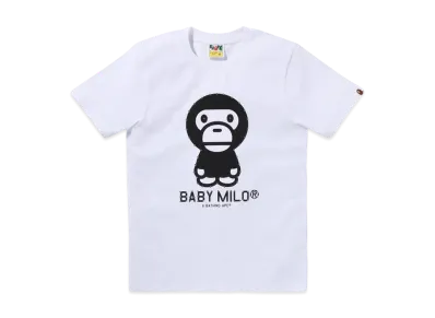 A BATHING APE Crystal Stone Baby Milo Tee "White"