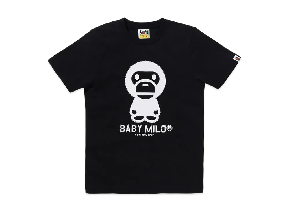 A BATHING APE Crystal Stone Baby Milo Tee "Black"