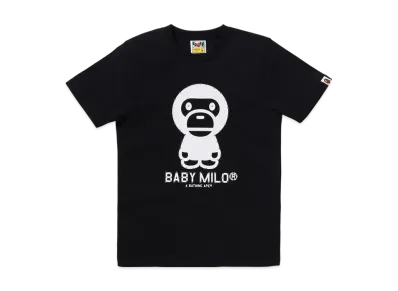 A BATHING APE Crystal Stone Baby Milo Tee "Black"