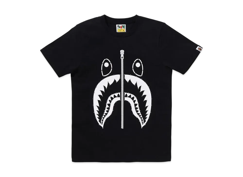 A BATHING APE Crystal Stone Shark Tee "Black"