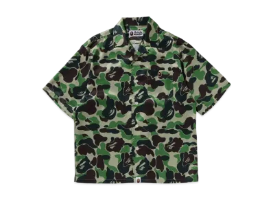 A BATHING APE Abc Camo Open Collar Shirt "Green"