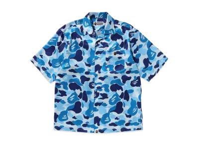 A BATHING APE Abc Camo Open Collar Shirt "Blue"